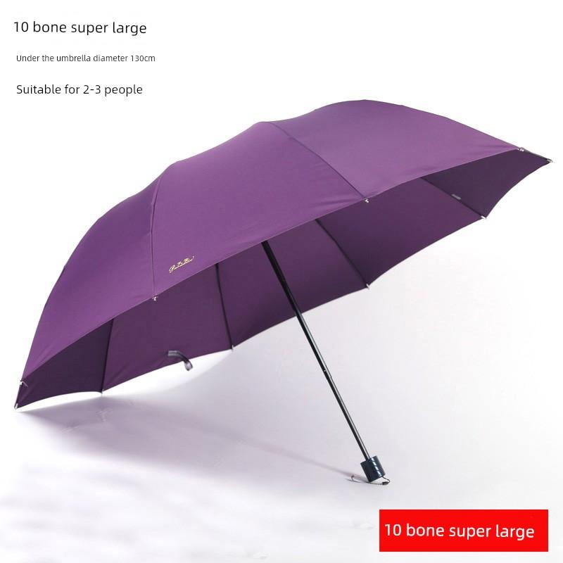 Paradise Umbrella Sun Protection Folding Umbrella Oversized Umbrella Three-Person Sun Umbrella Men and Women Double Black Glue Sun Umbrella UV