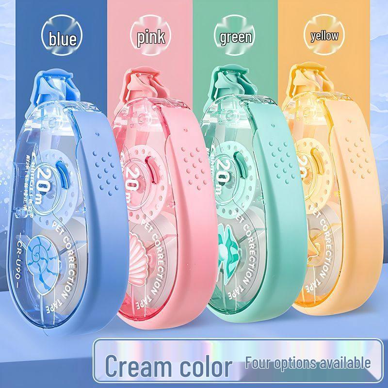 

High Capacity Anti-Slip Correction Tape, Cream Color, Silent, 20M, Anti-Fall Design. U90 Correction Tape Mixed Colors Random 1 Piece
