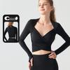 Women's Long Sleeve Yoga Top with Fixed Cups - Autumn/Winter Pilates Fitness Wearing Apparel