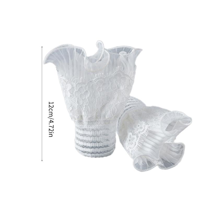 Womens GothicLace MeshLongGloves Floral Lace Wrist Cuffs Bracelets For Wedding Halloween Party Pack of 2