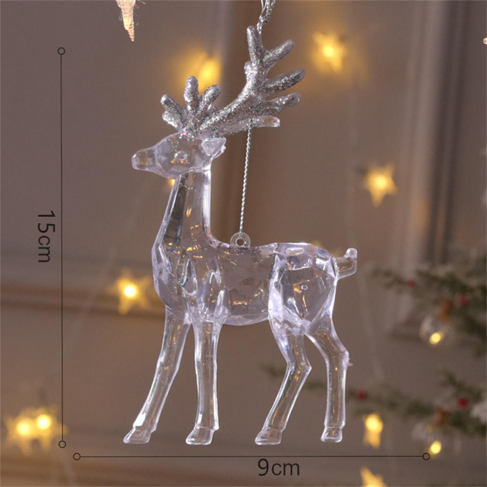 Acrylic Acrylic Snowflake Icicle Ornaments White Lifelike Drop Pendants Crystal Christmas Deer Pendant Xmas Tree New Year 2025