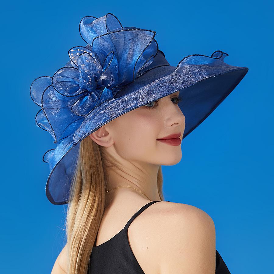 Summer new organza bucket hat outdoor travel beach sun protection visor versatile anti-ultraviolet hat women