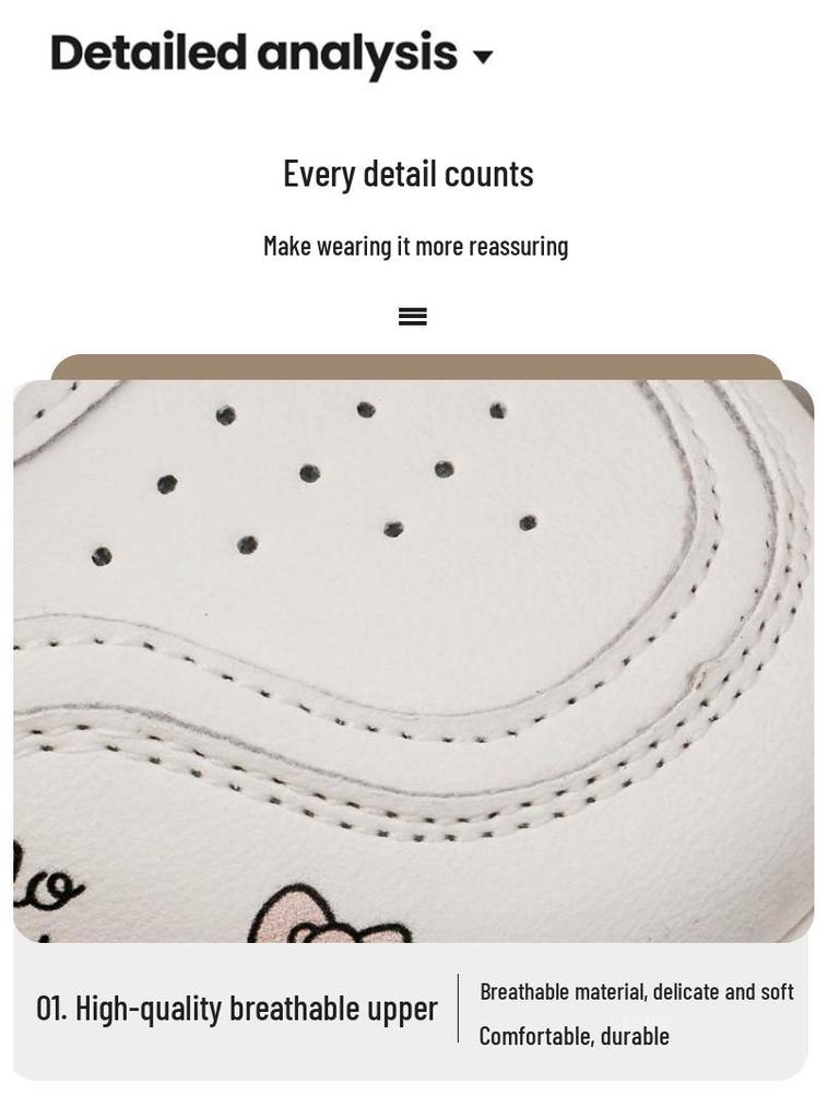 Girls' Trendy Lightweight White Sneakers for Spring/Autumn 2026