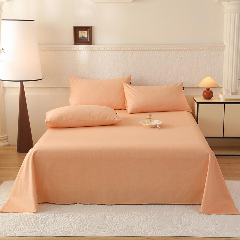 Class A 100% Xinjiang Cotton Brushed Pure Cotton Bed Sheet for Double XL Beds, All-Season, Household.