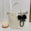 Pearl String Bow Mobile Phone Chain New Bag Pendant Keychain Wrist Lanyard Short
