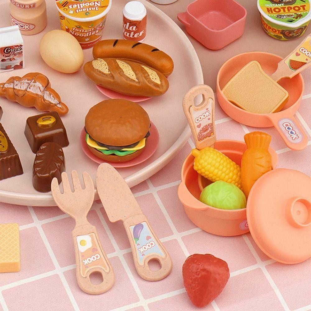 13/14pcs Cartoon Kitchen Playset Spray and Play Sink Simulated Easy To Assemble Play Kitchen Accessories Role Playing Game