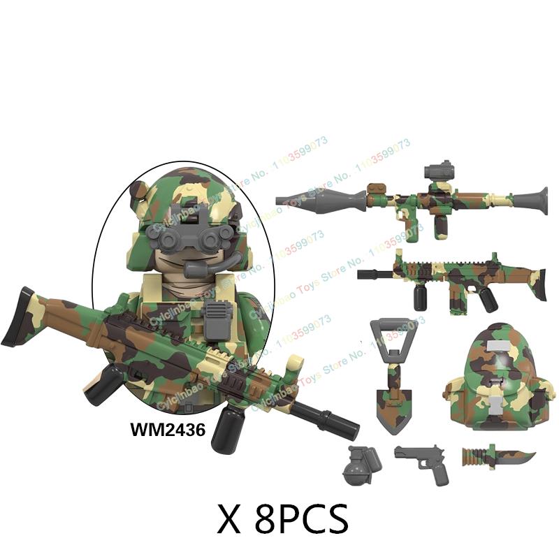 Figurine de acțiune cu mini cărămizi Forțele Speciale Navy Seals Soldați Moderni KSK SSO Blocuri de Construcție Jucării pentru Copii WM6147