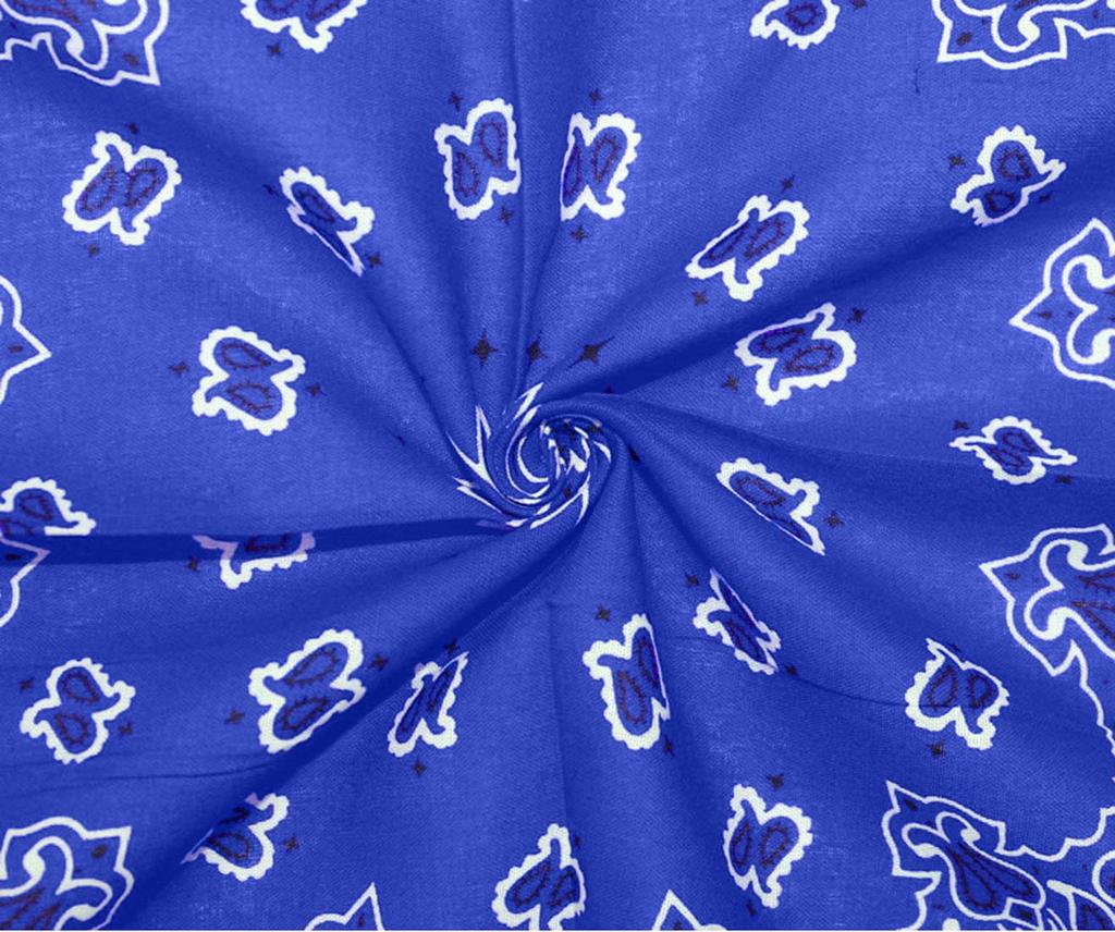 Trifong bandana blue paisley adult bandana handkerchief stylish 100% cotton cashew pattern unisex men's 55cm x 55cm blue