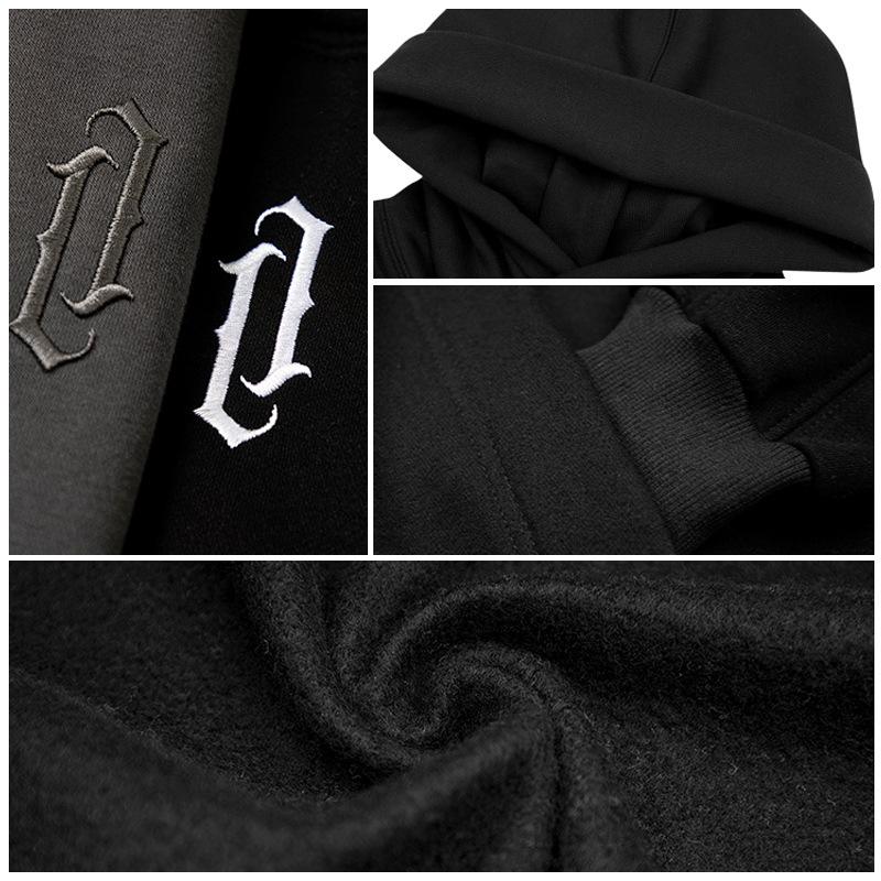 Jiye Heavy Duty Hooded Sweatshirt with Pile Collar - Unisex Casual Autumn/Winter Jacket