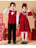 Children's New Year's Red Performance Costume for School Speech and Poetry Competitions