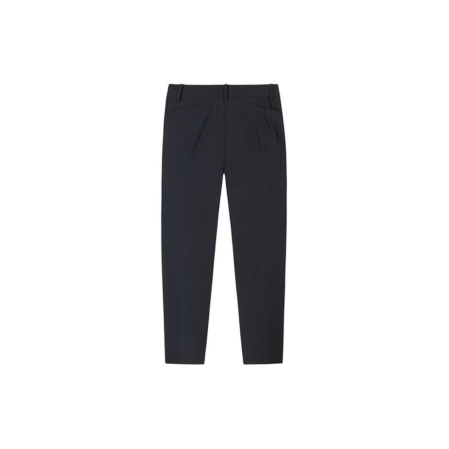 Anta Champion All-Weather Series Solid Color Mid-Rise Breathable Water-Resistant Straight Leg Casual Pants Women Bottoms Basic-Black 162420503-2