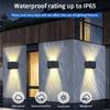 LED Solar Wall Lamp Waterproof Wall Lamp ABS 5W IP65 Adjustable for Up and Down Lighting Porch and Courtyard Decoration LIGHTS