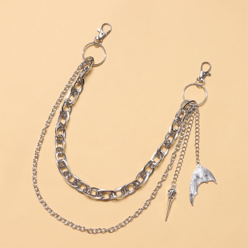 Hip-Hop Punk Metal Rivets Pants Chain Multi-Layer Waist Chain For Men Women Dress Up Pants Belt Chains Jewelry Accessories