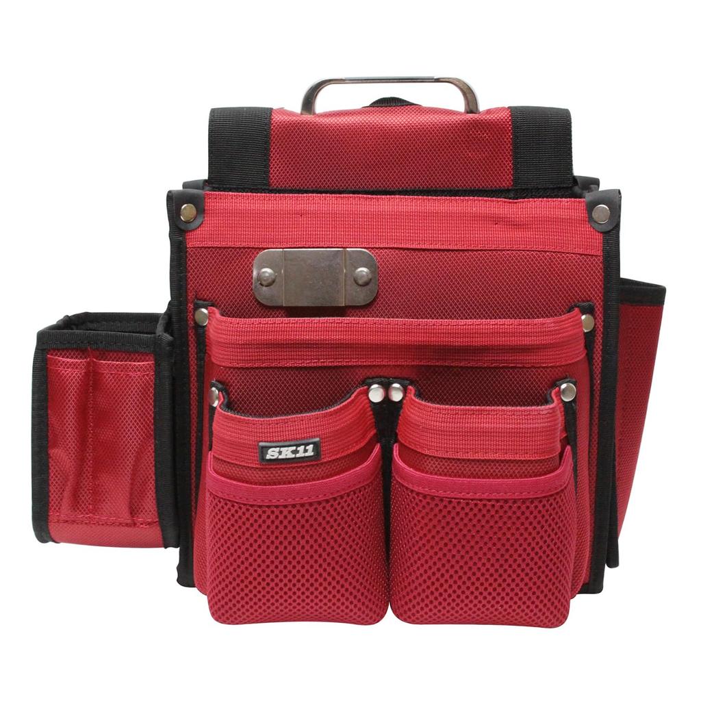 SK11 Takumi Temporary Frame Nail Pouch with Ink Pot Reinforced Inner Chisel Red Carpenter's Pocket, Large, Bottom, Pocket, Holder, (SC-11)