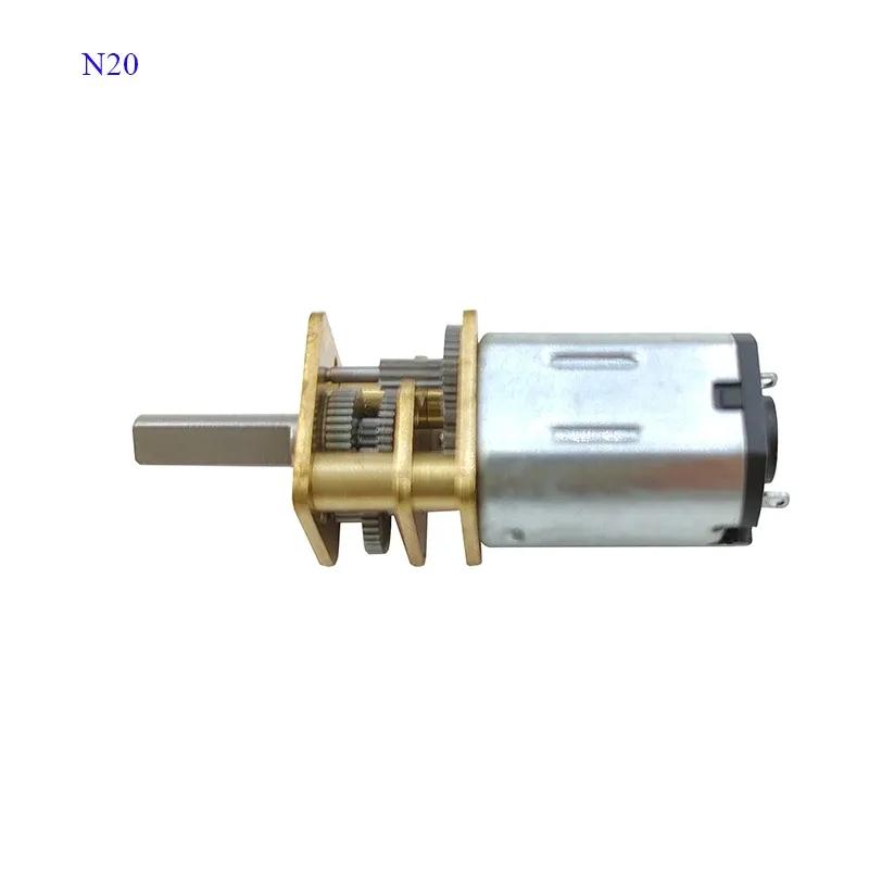 DC 3V/6V/12V N20 N30 Mini Metal Gear Motor Straight Output Shaft 15-1000RPM Slow Speed High Torque WormAll Metal gearbox Motor