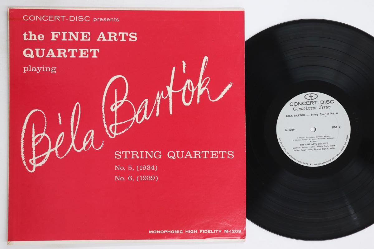 

LP Record FINE ARTS QUARTET - Bartok String Quatet No5 / No6 M1209 CONCERT DISC 1959 US Classical Used