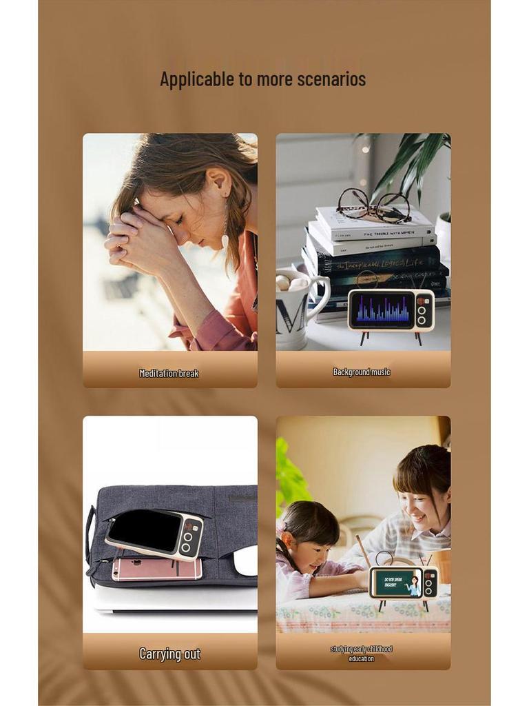 Retro TV Style Bluetooth Speaker and Phone Holder Stand