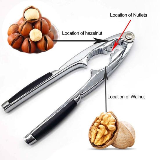 Walnut Shell Opener Portable Anti-splash Open Nuts Aluminum Alloy Nut Sheller Clip Hazelnut Crack Tools Kitchen Accessories