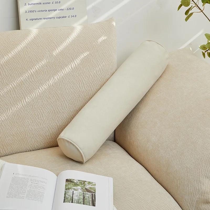 Long Body Pillow Round Cushion Head Leg Back Support Backrest Pillow for Sofa Bed Roll Cushion Removable Washable