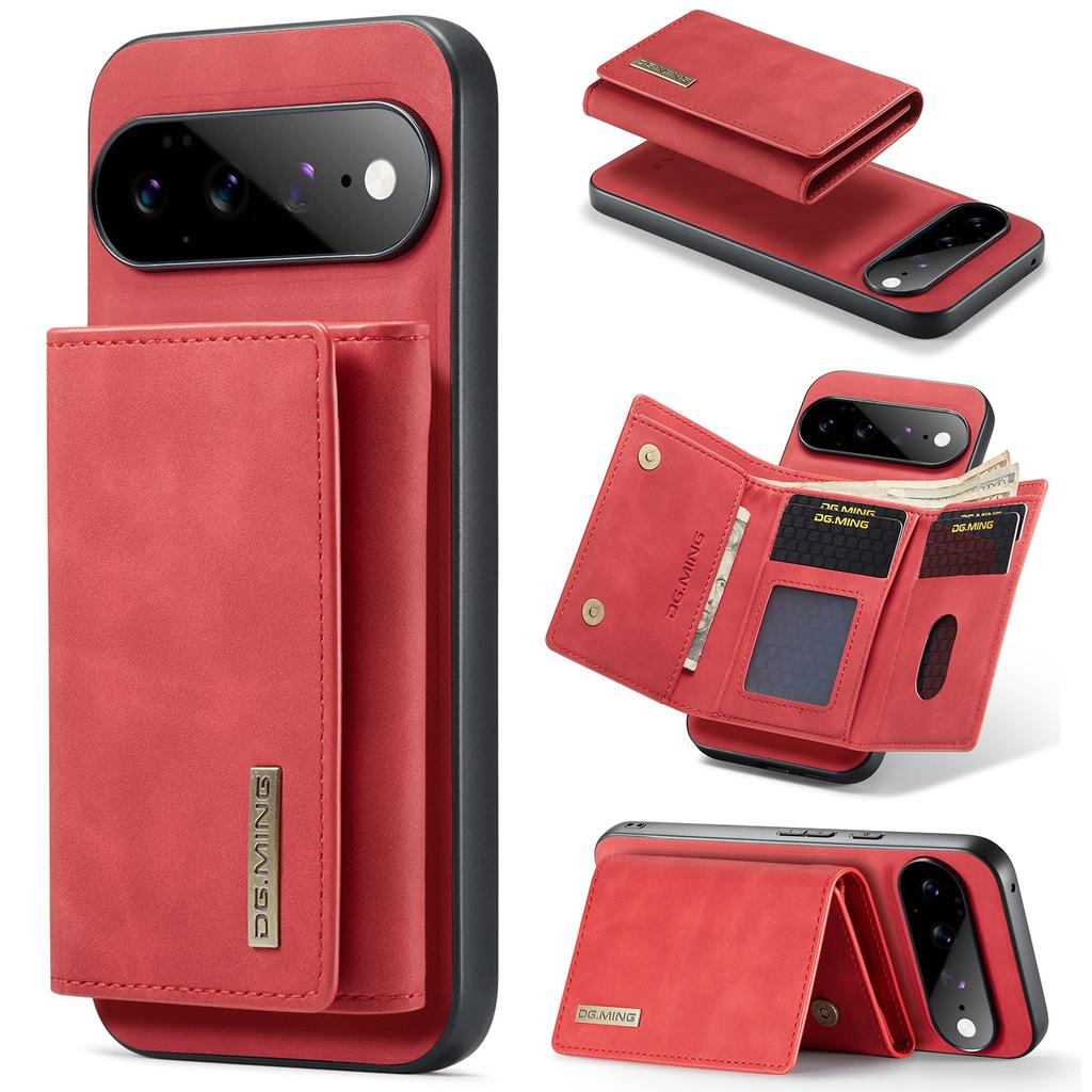 DG.MING-M1 Luxury 2-in-1 Removable Magnetic Flip Premium PU Leather Case Wallet Card Holder Back Cover For Cell Phones