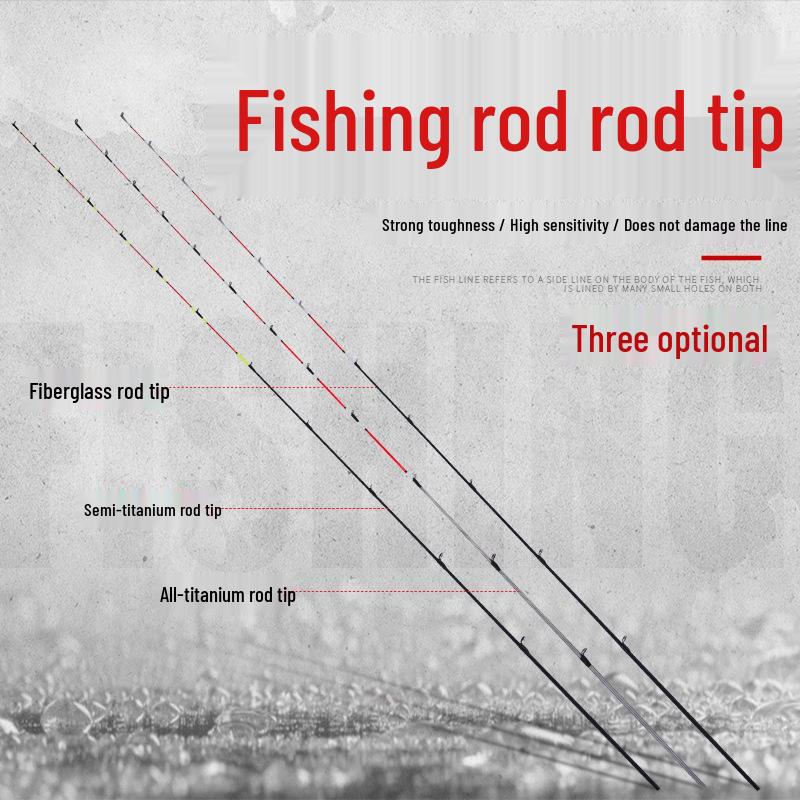 

55cm Soft Action Raft Fishing Rod Tip / Titanium Alloy & Semi-Titanium Options Fiberglass Rod Tip