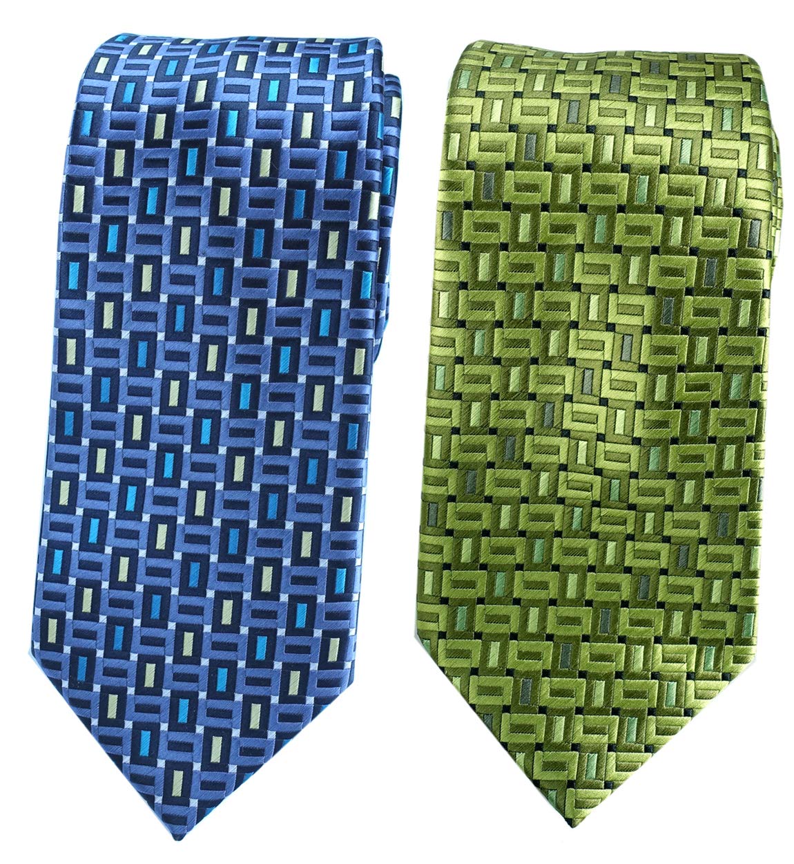 [Towergem] XL Men s Tie, Polyester Jacquard Geometric Pattern, 160cm