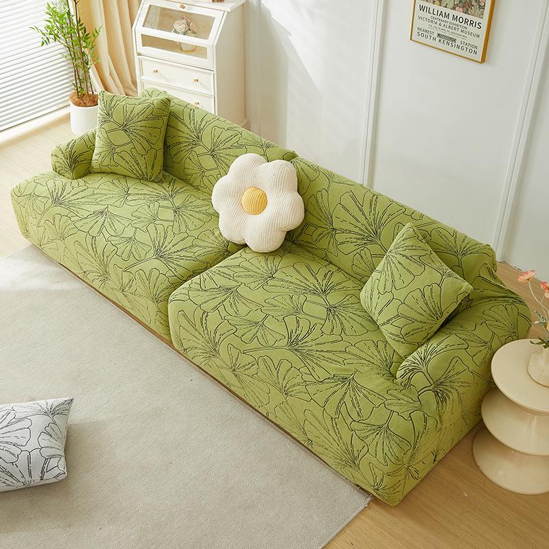 12345 Seats Banana Leaf Jacquard Sofa Cover Splash-proof Anti-scratch Anti-slip Sofa Cover Protection Sofa Seat Cover 1Seat-90-140cm 5750₽