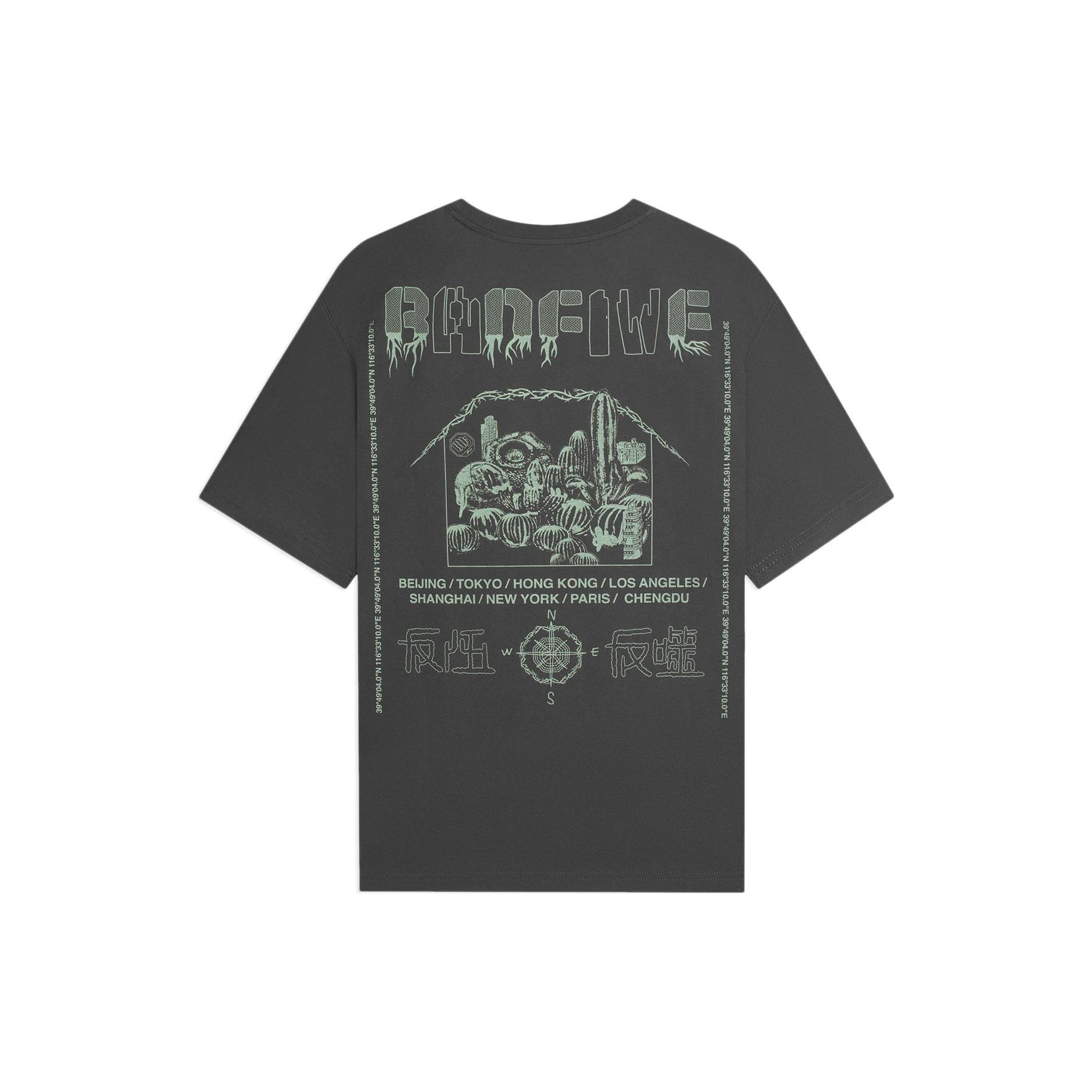 Li-Ning BadFive Graphic Loose Fit T-shirt Grey Men s AHSS733-6 M