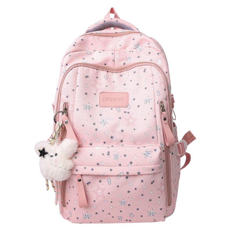 Student Schoolbag Star Printed Backpack Junior High School Student Class Backpack