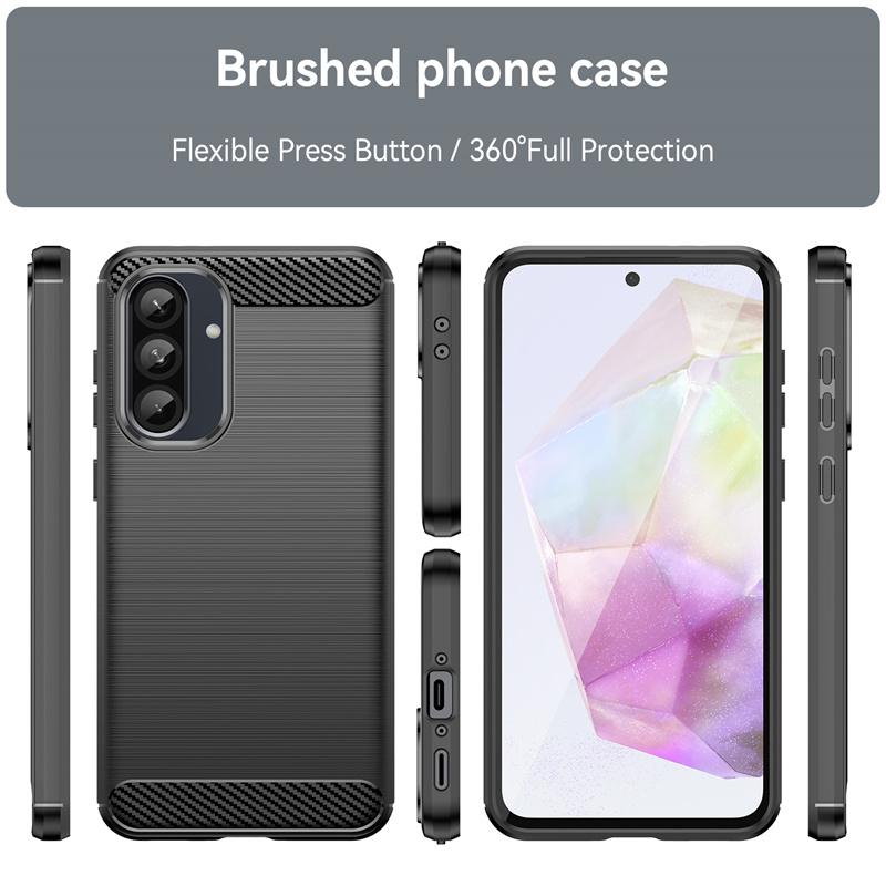 For Cover Samsung A56 Case Samsung Galaxy A56 Capa New Armor Shockproof Carbon Fiber Back Soft TPU Cover Samsung A56 A 56 Fundas