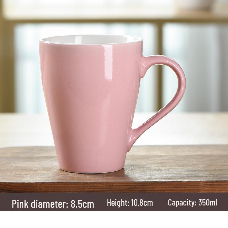 Korean Style Candy Color Ceramic Cup - Engraved Coffee, Juice, Milk Mug, Perfect Home Gift