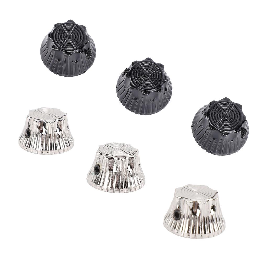3Pcs Electric Guitar Knobs Metal Potentiometer Dome Top Hat Bell Volume Tone Control with Wrench