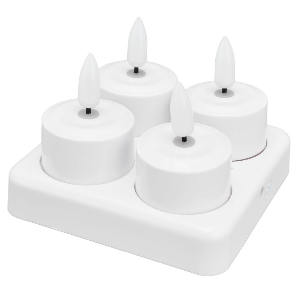 LED Flickering Flameless Candles Yellow Tea Light with Charging Base for Parties Weddings