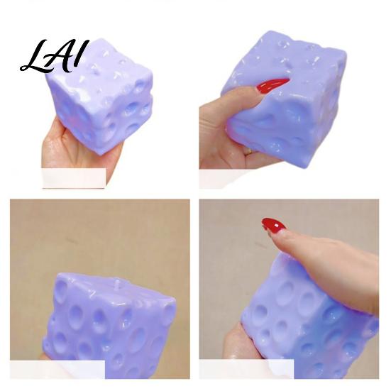 Cheese Fidget Toy Blueberry Squeeze Toy Stress Relief Block Sensory Slow Tools Rising Cube Pinch for Home Office Focus Aid Squeezing Toys