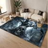 Totenkopf Gothic Thema Weicher Kristall-Samt Teppich Benutzerdefinierter Name & Text Druck Rutschfester Boden Teppich für Schlafzimmer Wohnzimmer