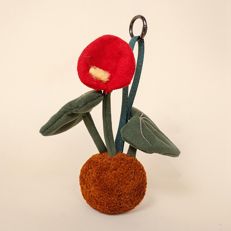 Elephant Skin Rabbit Plush Keychain: Cute Insect and Plant Series with Caterpillar and Bee Figures