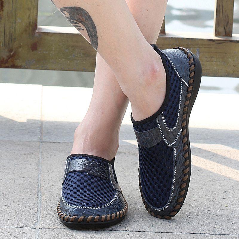 Slip-on Hollow Breathable Mesh Man Casual Shoe Summer Sale Luxury Footwear Offer Classic Original Designer Leather Shoes for Men