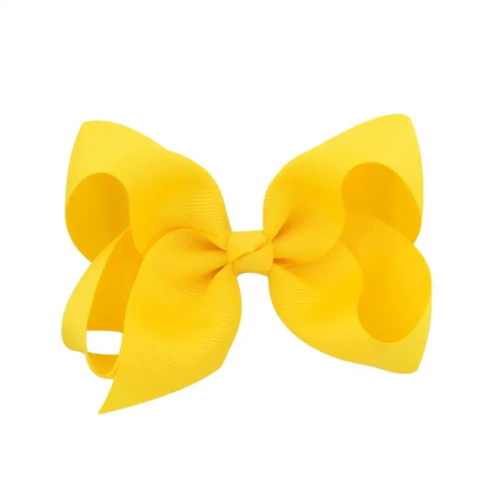 3/4/6/8inch  Boutique Handmade Colorful Solid Ribbon Grosgrain Hair Bow with Clips for Kids Girls Hair Accessories