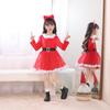 Christmas Santa Dress with Fur Santa Claus Costume 140 [SAVE-Z] Children's Headband, Girls' (Size (Height 120-130cm))