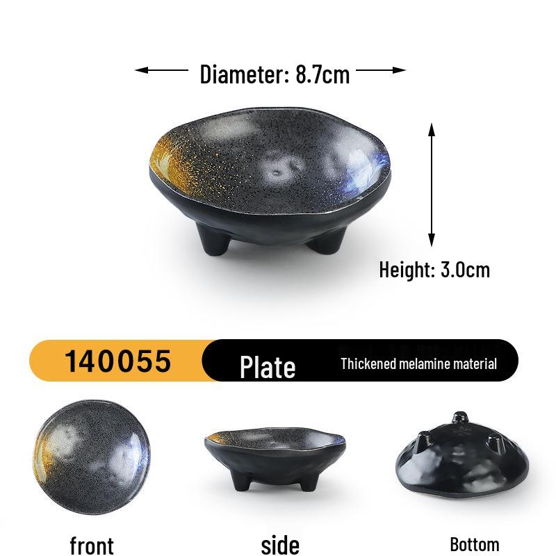 Japanese Retro Melamine Rectangular Plate for Hot Pot, Sushi, Yakiniku, and Barbecue