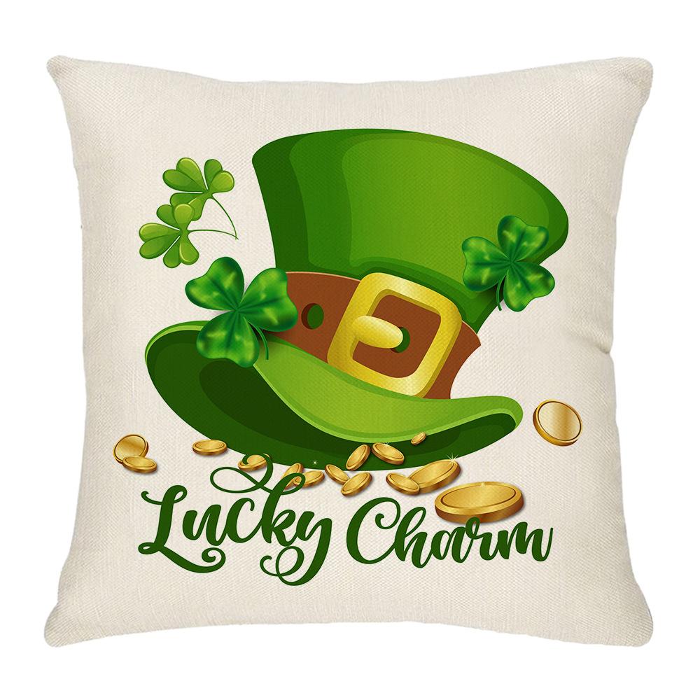 St. Patrick's Day Throw Pillows National Day Sofa Cushion Covers Linen Throw Pillows