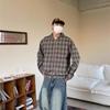 Men's Retro Plaid Bomber Jacket - Loose Casual Fit for Spring/Autumn