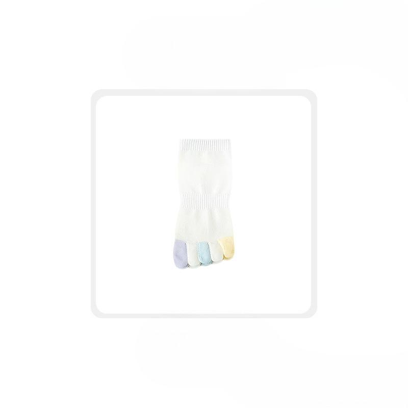Female Spring and Autumn Fashion Simple Color Lovely Breathable Short Tube Five Finger Cotton Socks