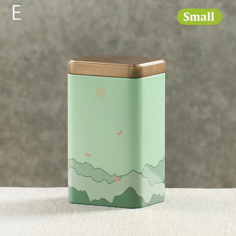 Tin Plate Storage Box Sealed Tea Caddy Small Square Coffee Jar Tea Leaves Container Cans Small Tinplate Spices Storage Boxes