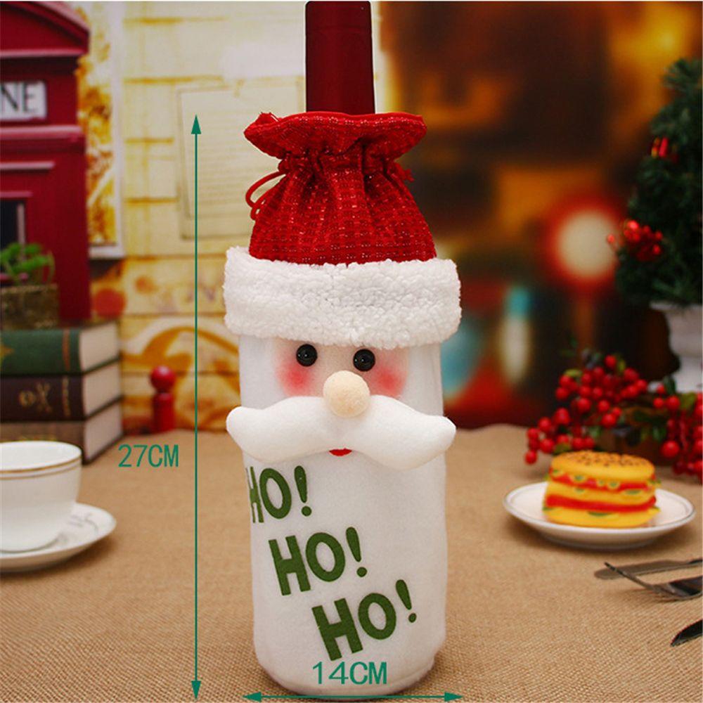 Charming Santa Claus Deer Wine Bottle Cover Bag Dinner Table Decor Champagne Package Christmas