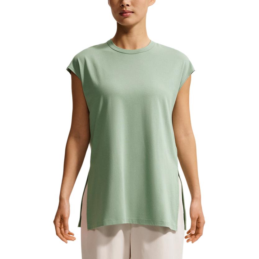 Nike T Shirts Women s Sage Green Crew Neck Moderate IO1623-006 L