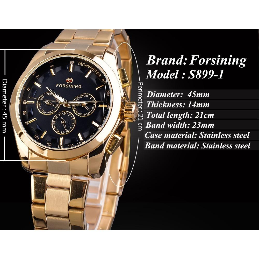 Forsining Mechanické hodinky Pánská móda Casual Multifunkční automatické mechanické hodinky