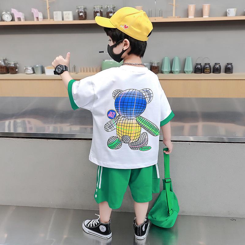 Boys' Summer Cartoon Short-Sleeve Fashion Set 2025 - Trendy Small & Medium Sizes