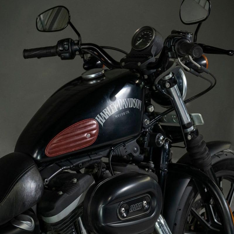 Tank Pad: Mini Leather, Classic Striped, Bike, Touring Tank, Scratch Prevention, Protective Pad, Driving,