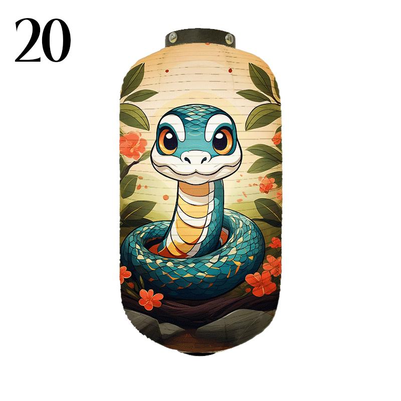 Japanese Style Cloth Lantern New Year Festival Mascots Zodiac Snake Printed Lantern Sushi Shop Bistro Restaurant Decor Ornaments
